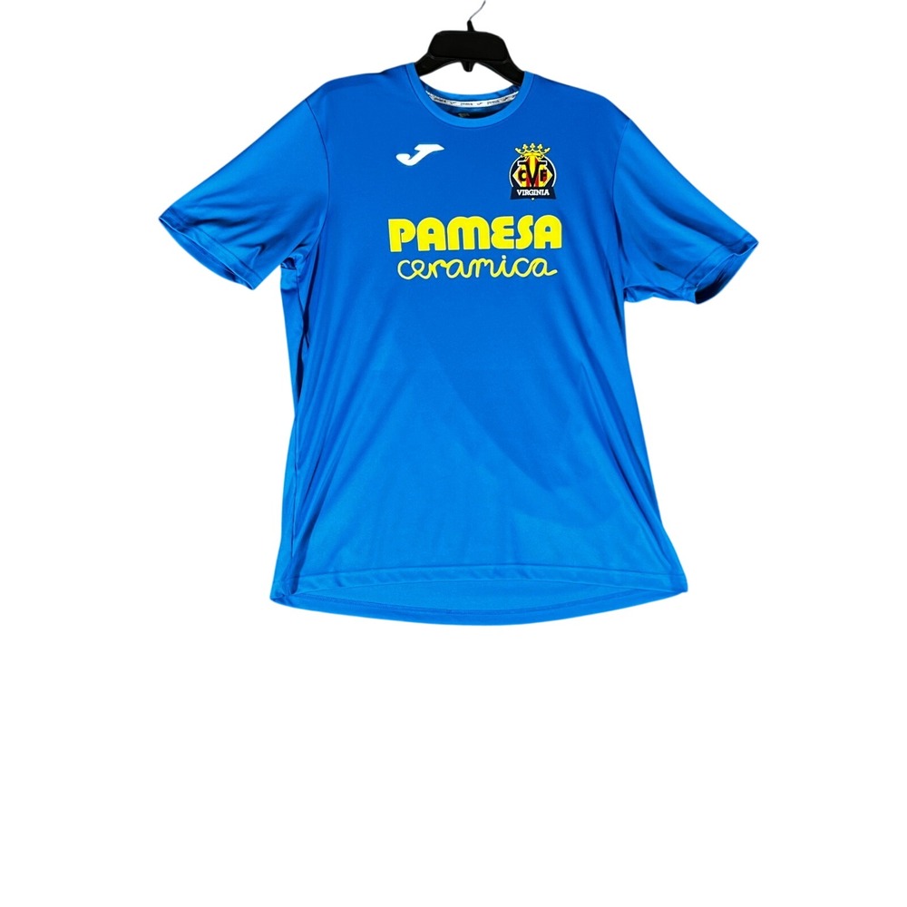 Joma Villarreal CF Soccer Jersey Mens Large Blue Pamesa Ceramica Training Shirt